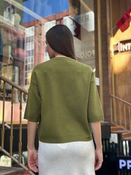Wholesale Women's Shimmering Knit Sweater Green - 32161 | REEL TRİKO - Thumbnail