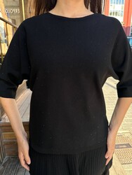 Wholesale Women's Knitted Sweater Crew Neck Black - 31670 | REEL TRİKO 1993 - Thumbnail