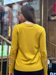 Wholesale Women's Crew Neck Knit Sweater Mustard - 31943 | REEL TRİKO - Thumbnail
