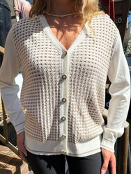 Wholesale Women's Basic Knit Cardigan Ecru/Beige – 31912 | REEL TRİKO - 2