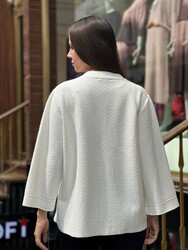 Wholesale Women's Knit Cardigan Details Ecru - 32290 | REEL TRİKO - Thumbnail