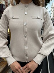 Wholesale Women's Knit Cardigan Stone Logo - 32395 | REEL TRİKO - 2