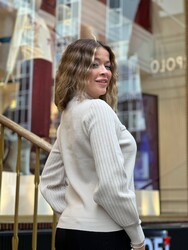Wholesale Women's Knit Cardigan Stone Logo - 32395 | REEL TRİKO - 4