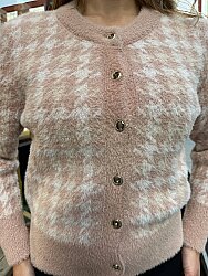 Wholesale Women’s Knitted Cardigan - Powder - 30128 | REEL TRİKO - 3