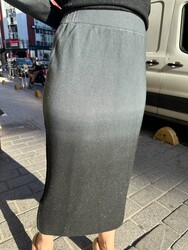 Wholesale Women's Knitted Skirt Gradient Anthracite - 32927 | REEL TRİKO - Thumbnail