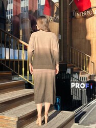 Wholesale Women's Knitted Skirt Gradient Brown - 32927 | REEL TRİKO - Thumbnail