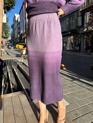 Wholesale Women's Knitted Skirt Gradient Purple - 32927 | REEL TRİKO - Thumbnail
