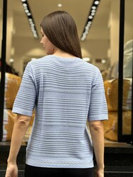 Wholesale Women's Basic Blue Knit Sweater - 32520 | REEL TRİKO - Thumbnail