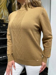 Wholesale Women's Basic Camel Knit Sweater - 32922 | REEL TRİKO - Thumbnail