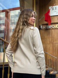 Wholesale Women's Basic Ecru Knit Sweater - 32915 | REEL TRİKO - Thumbnail