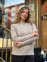 Wholesale Women's Basic Grey Knit Sweater - 32915 | REEL TRİKO - Thumbnail