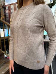 Wholesale Women's Basic Grey Knit Sweater - 32915 | REEL TRİKO - Thumbnail