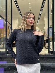 Wholesale Women's Basic Navy Blue Knit Sweater - 32914 | REEL TRİKO - Thumbnail