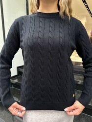 Wholesale Women's Basic Navy Blue Knit Sweater - 32914 | REEL TRİKO - Thumbnail