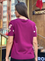Wholesale Women's Crew Neck Knit Sweater - Lilac - 16761 | REEL TRİKO - Thumbnail