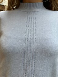 Wholesale Women's Shimmering Blue Knit Sweater - 32910 | REEL TRİKO - Thumbnail
