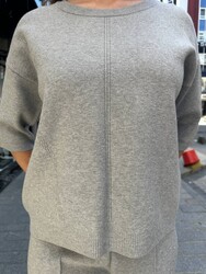 Wholesale Women's Shimmering Grey Knit Sweater - 32161 | REEL TRİKO - Thumbnail