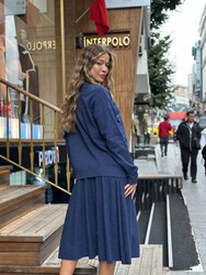 Wholesale Women's Shimmering Indigo Knit Sweater - 32910 | REEL TRİKO - Thumbnail