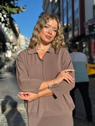 Wholesale Women's Shimmering Mink Knit Sweater - 32060 | REEL TRİKO - Thumbnail