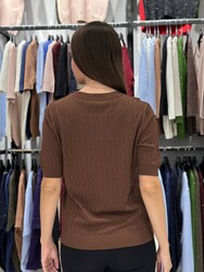 Wholesale Women's Knit Sweater High Neck - Brown - 32388 | REEL TRİKO - Thumbnail