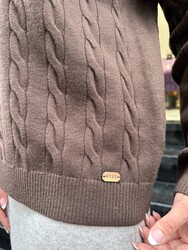 Wholesale Women's Basic Brown Knit Sweater - 32914 | REEL TRİKO - Thumbnail