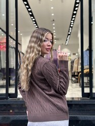 Wholesale Women's Basic Brown Knit Sweater - 32914 | REEL TRİKO - Thumbnail