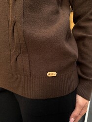 Wholesale Women's Basic Brown Knit Sweater - 32915 | REEL TRİKO - Thumbnail