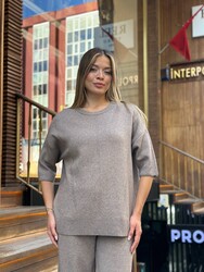 Wholesale Women's Basic Knitted Sweater Mink - 32872 | REEL TRİKO - 1