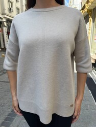 Wholesale Women's Basic Knitted Sweater - Stone Color - 32872 | REEL TRİKO - Thumbnail