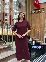 Wholesale Women's Shimmering Plum Knit Sweater - 32059 | REEL TRİKO - Thumbnail