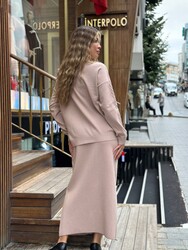 Wholesale Women's Shimmering Powder Pink Knit Sweater - 32910 | REEL TRİKO - Thumbnail