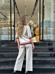 Wholesale Women's Ecru Polo-Neck Knit Sweater - 32897 | REEL TRİKO - Thumbnail