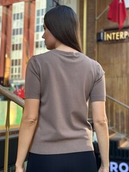 Wholesale Women's EcoVero Knit Sweater - Mink - 32604 | REEL TRİKO - Thumbnail