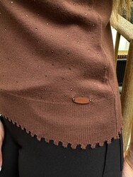 Wholesale Women's Knitwear - Sleeveless Brown - 32591 | REEL TRİKO - Thumbnail