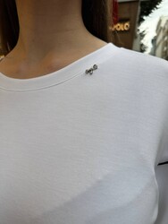 Wholesale Women's Ecru Crew Neck Sweatshirt - 17790 | REEL TRİKO - Thumbnail