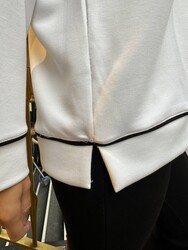 Wholesale Women's Ecru Crew Neck Sweatshirt - 17790 | REEL TRİKO - Thumbnail