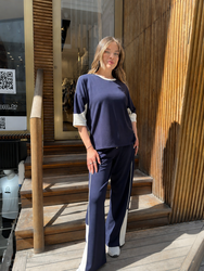 Wholesale Women's Tracksuit Set Two Colors Navy Blue - 17909 | REEL TRİKO 1993 - Thumbnail