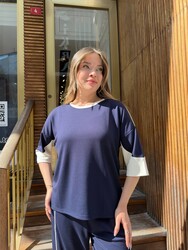 Wholesale Women's Tracksuit Set Two Colors Navy Blue - 17909 | REEL TRİKO 1993 - Thumbnail