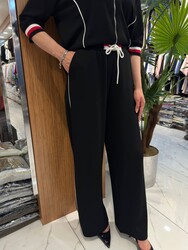 Wholesale Women's Tracksuit Set with Zipper Black - 17864 | REEL TRİKO 1993 - Thumbnail