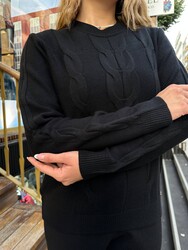 Wholesale Women's Basic Black Knit Sweater - 32915 | REEL TRİKO - Thumbnail