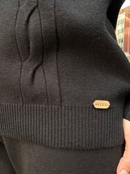 Wholesale Women's Basic Black Knit Sweater - 32915 | REEL TRİKO - Thumbnail