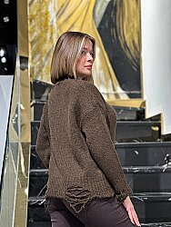 Wholesale Women’s Basic Knit Sweater - Khaki - 26036 | REEL TRİKO - 4