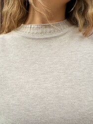 Wholesale Women's Beige High Neck Knit Sweater - 31628 | REEL TRİKO - Thumbnail