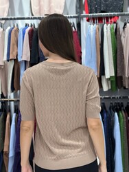 Wholesale Women's High Neck Knit Sweater Beige - 32388 | REEL TRİKO - Thumbnail