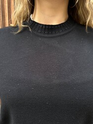 Wholesale Women's High Neck Knit Sweater Black - 31628 | REEL TRİKO - Thumbnail