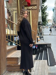 Wholesale Women's Black Glittery Knit Sweater - 32910 | REEL TRİKO - Thumbnail