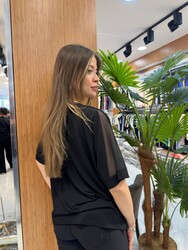 Wholesale Women's Blouse Dragonfly Detail, Black - 80464 | REEL TRİKO - Thumbnail