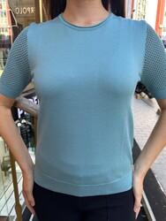 Wholesale Women's Knit Sweater Cut-out Detail - Blue - 31915 | REEL TRİKO - Thumbnail