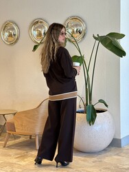 Wholesale Women's Knit Cardigan Pocket Detail - Dark Brown - 32863 | REEL TRİKO - 4
