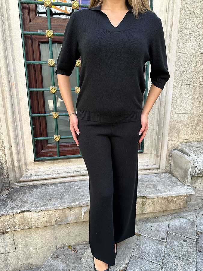 Wholesale Women's Knit Trousers Black - 32938 | REEL TRİKO - 3